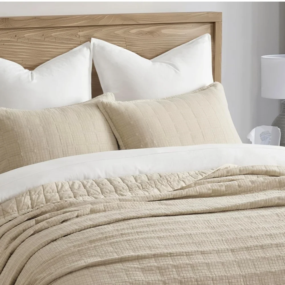EVERGRACEHOME Stonewashed Cotton Quilt Set King Size, Ultra Soft Oversized Bedsp